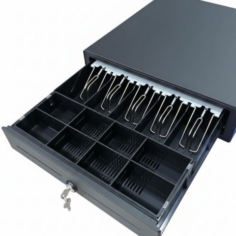 Metal Para Çekmecesi - 5 Kağıt Para 8 Bozuk Para Gözlü - Kilit Mekanizmalı