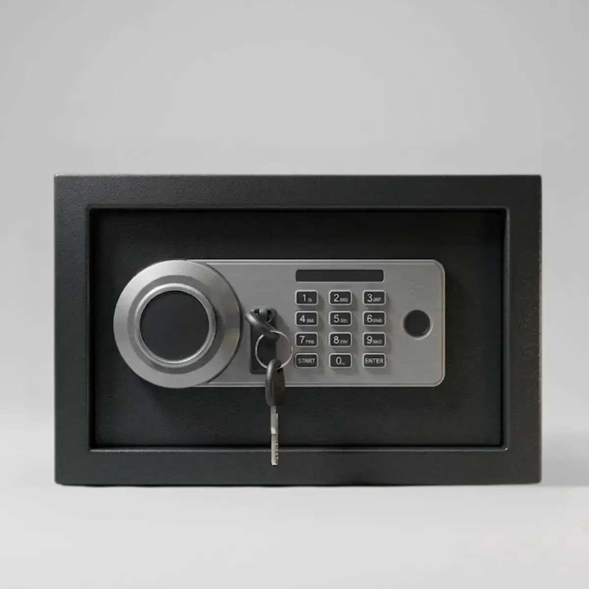 SAFEBOX Çelik Para Kasası Parmak İzli, Şifreli ve Anahtarlı (25x35x25 cm)