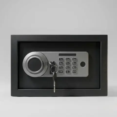 SAFEBOX Çelik Para Kasası Parmak İzli, Şifreli ve Anahtarlı (25x35x25 cm)